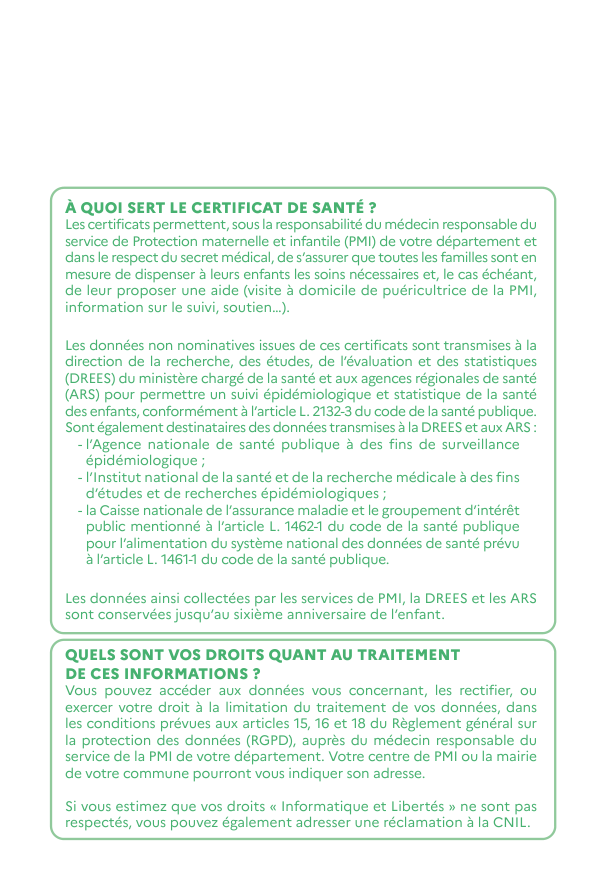 Page 1 du formulaire cerfa 12597 — Deuxième certificat de santé
