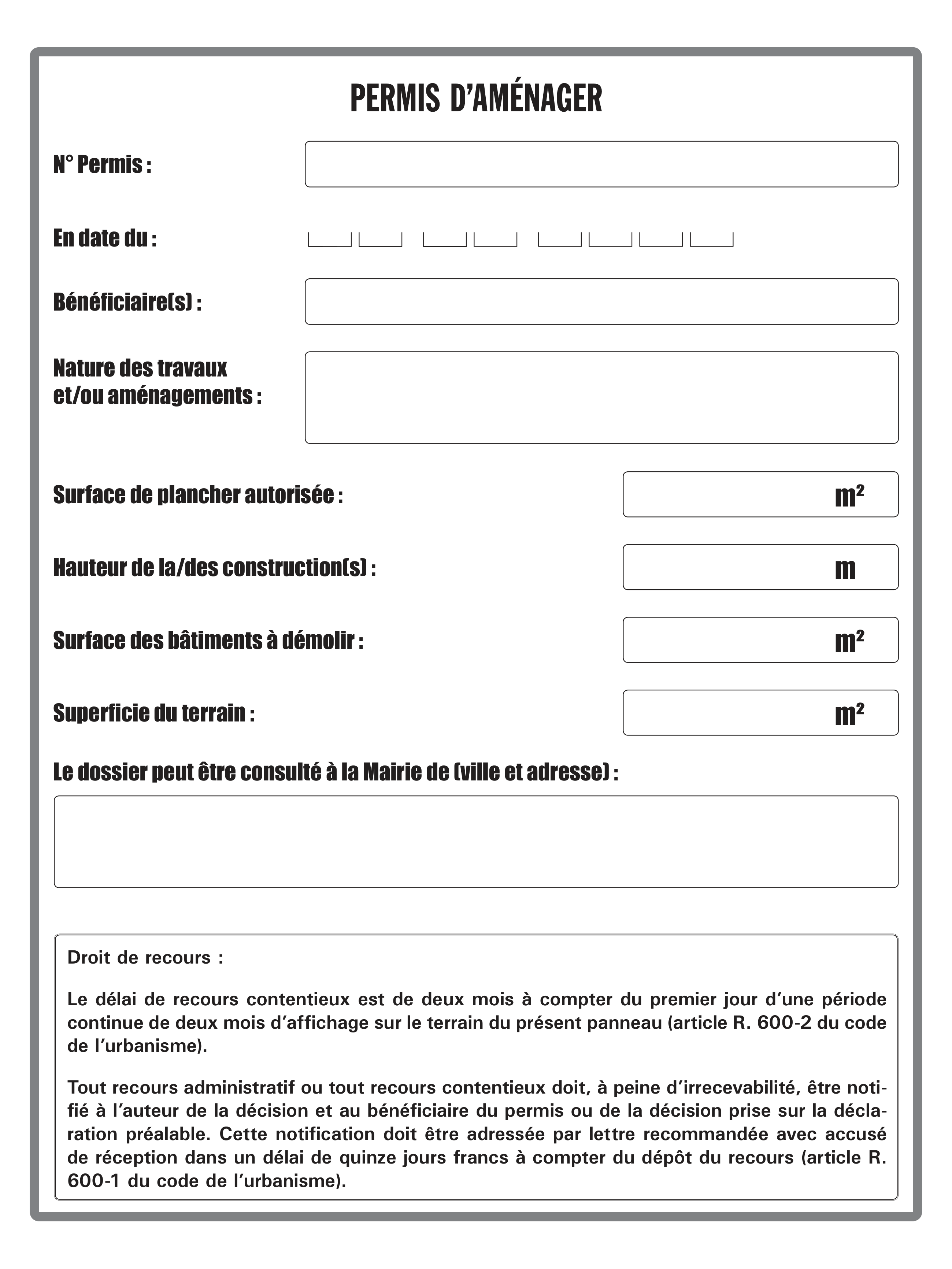 Page 1 du formulaire cerfa 14827 — Permis d’aménager