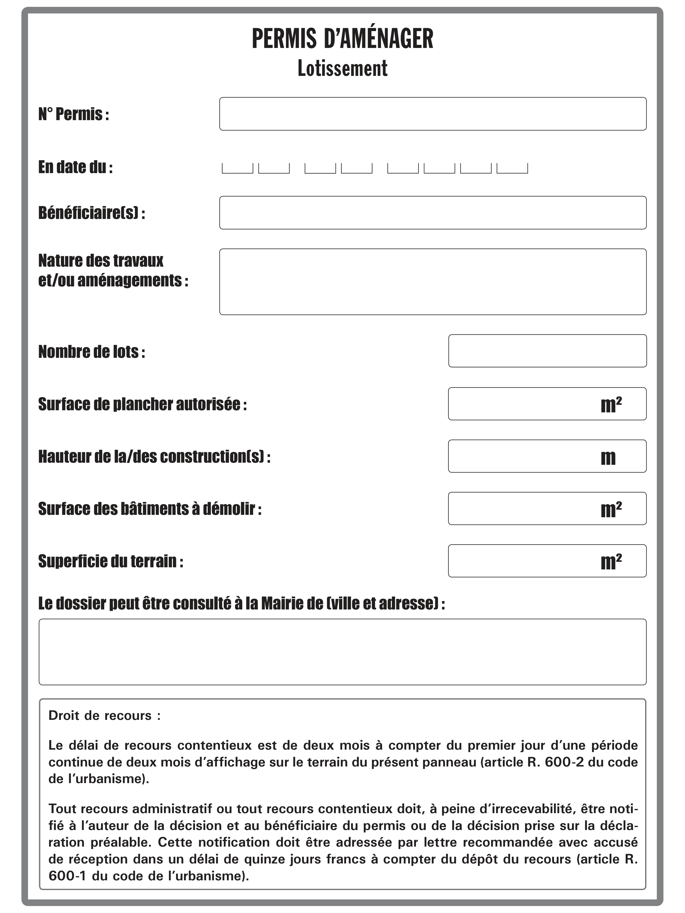 Page 1 du formulaire cerfa 14829 — Permis d'aménager